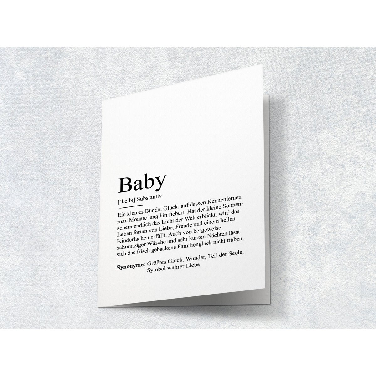 Definition "Baby" greeting card