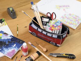 Volkswagen VW T1 Bus 3D Neoprene Universal Bag - Small - /Red & Black