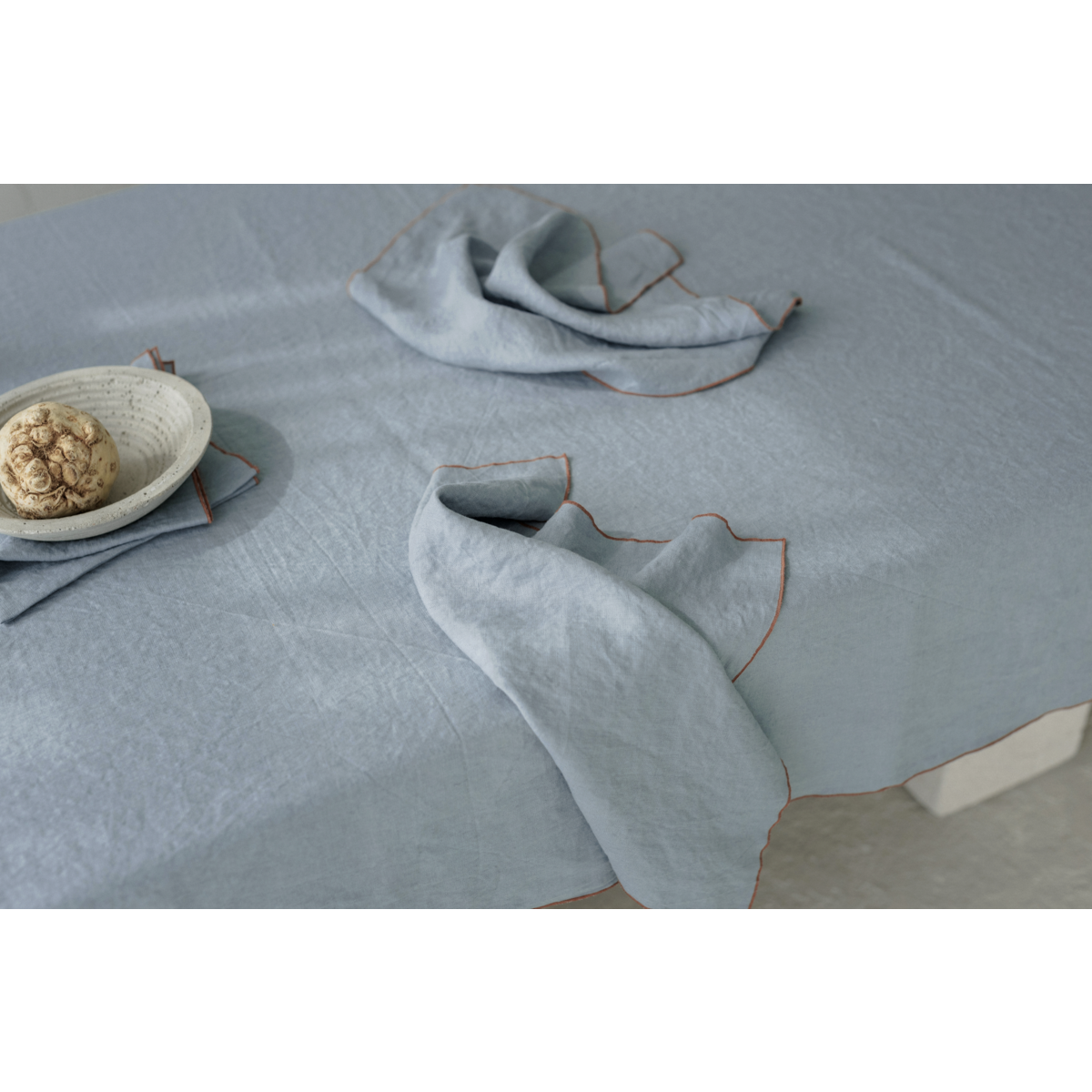 NOVCHINI LAGO TONICA TONICE BLU BLU DETTAGLIO (SET DI 2 PERSE) / LINENZA 100%