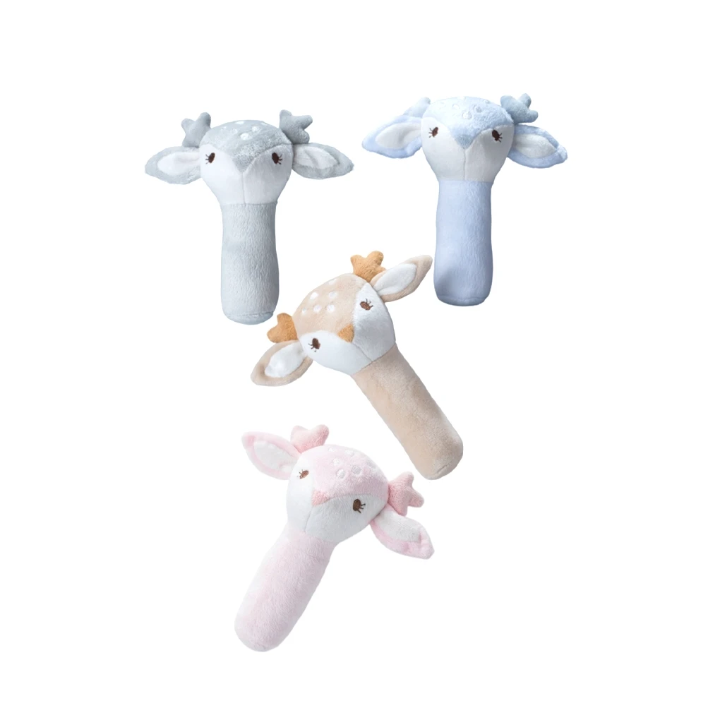 Sonaglio in morbido peluche per bambini, cervo con suono delicato