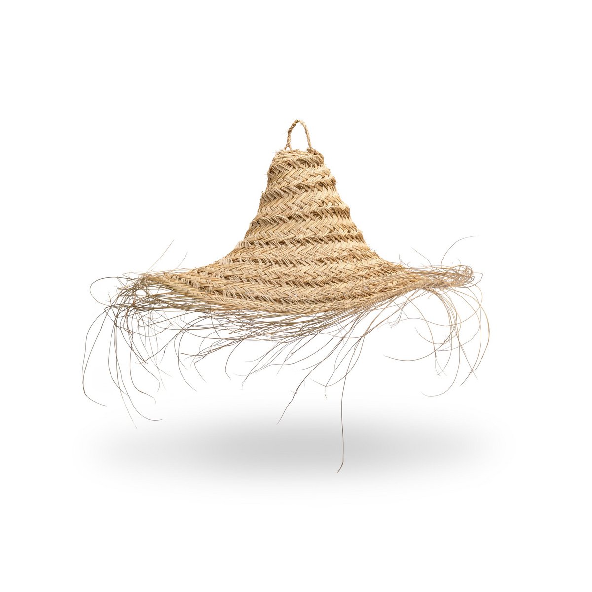 Lámpara Colgante de Esparto y Mimbre, Lámpara de Techo de Paja artesanal Estilo Boho Chic 60cm