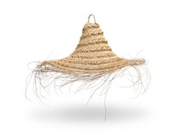 Vedhæng i flet og rattan, Boho Chic-stil halmloftslampe 60 cm