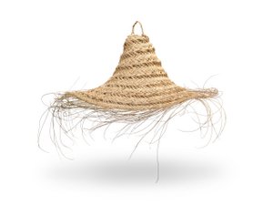Esparto and Wicker Pendant Lamp, Handmade Straw Ceiling Lamp Boho Chic Style 60cm