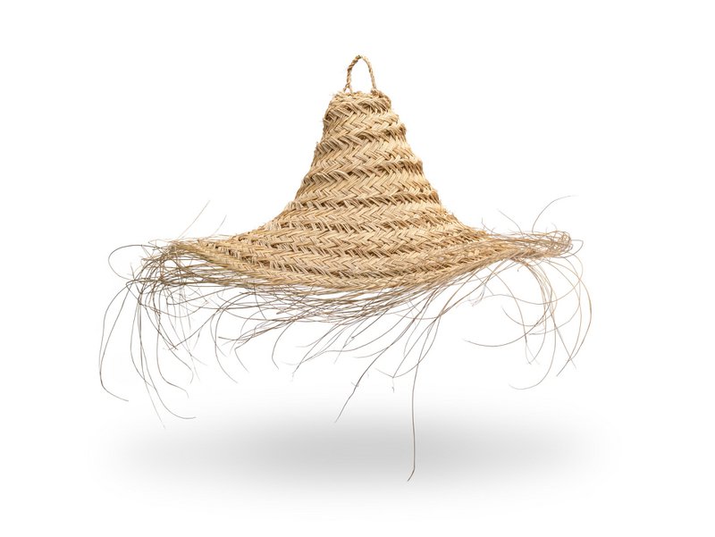 Vedhæng i flet og rattan, Boho Chic-stil halmloftslampe 60 cm