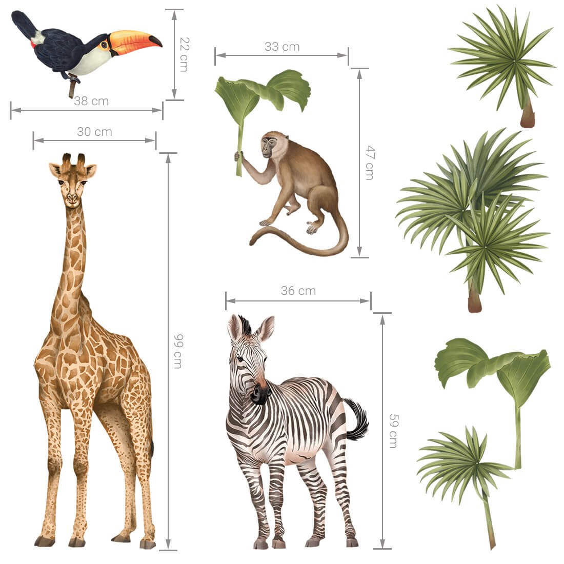 Muursticker | Safaridieren II