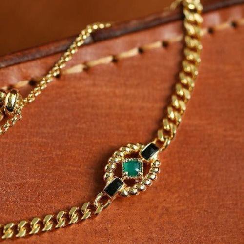 Bracciale a catena Luxe con onice verde