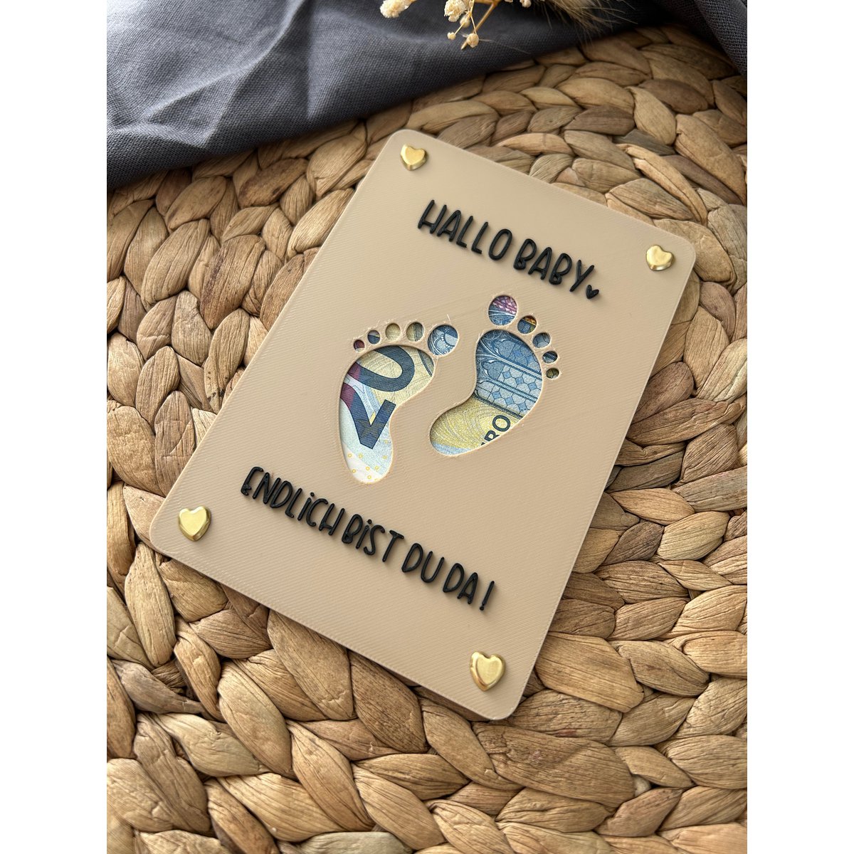 Money gift for the birth - money gift card baby - creative gift idea for new parents