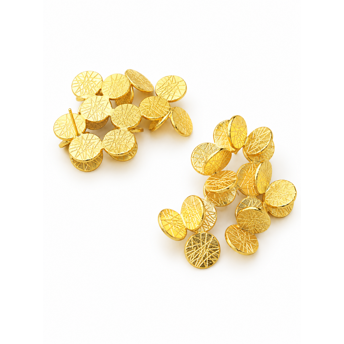 Guld kronblad buket øreringe