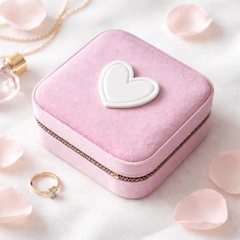 Amo las joyas de viaje rosa