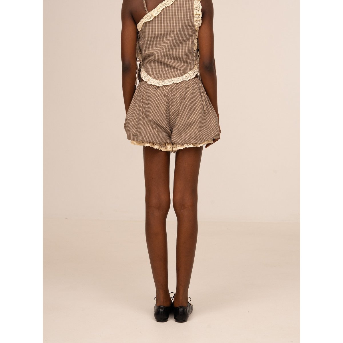 Rove brune plaid ballonshorts