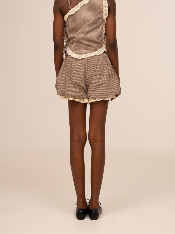 Rove brune plaid ballonshorts
