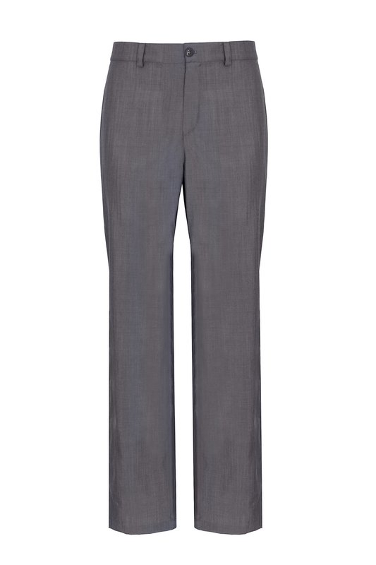 Straight-leg wool trousers in grey Made in Italy