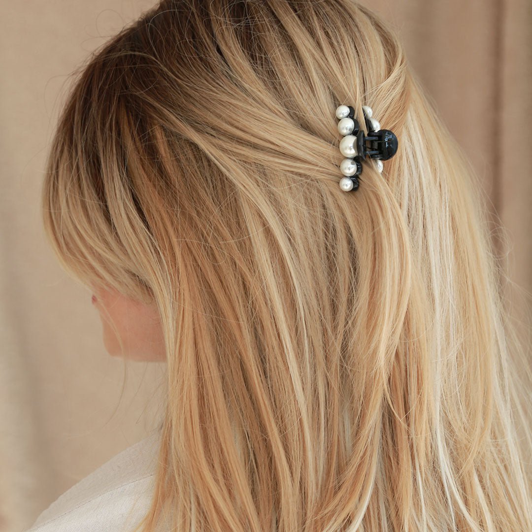 Barrette à cheveux mini perle noire