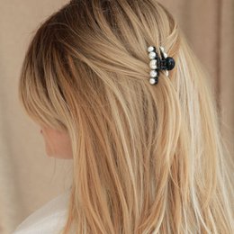Barrette à cheveux mini perle noire