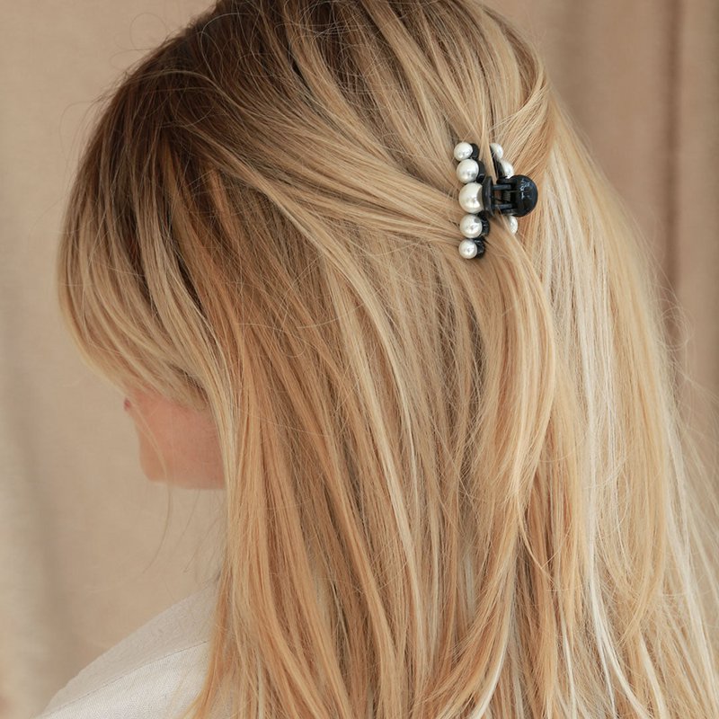 Barrette à cheveux mini perle noire