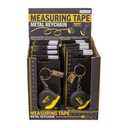 "Metal keychain tape measure, yellow and black, compact portable measuring tool, 200cm length"