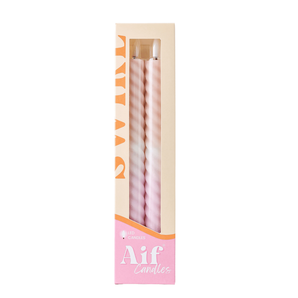 LED Swirl Kaars Soft Purple - Set of 2