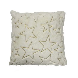 Textino STELLA - Cushion 45x45 cm - With stars - Snow White - White
