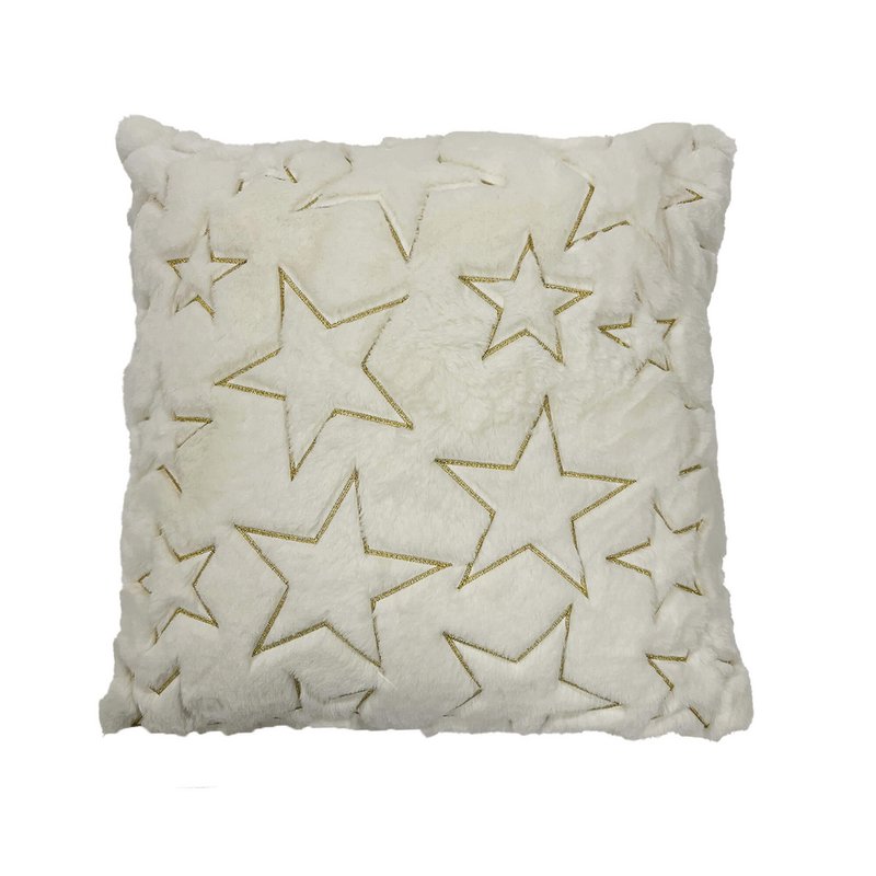 Textino STELLA - Cushion 45x45 cm - With stars - Snow White - White