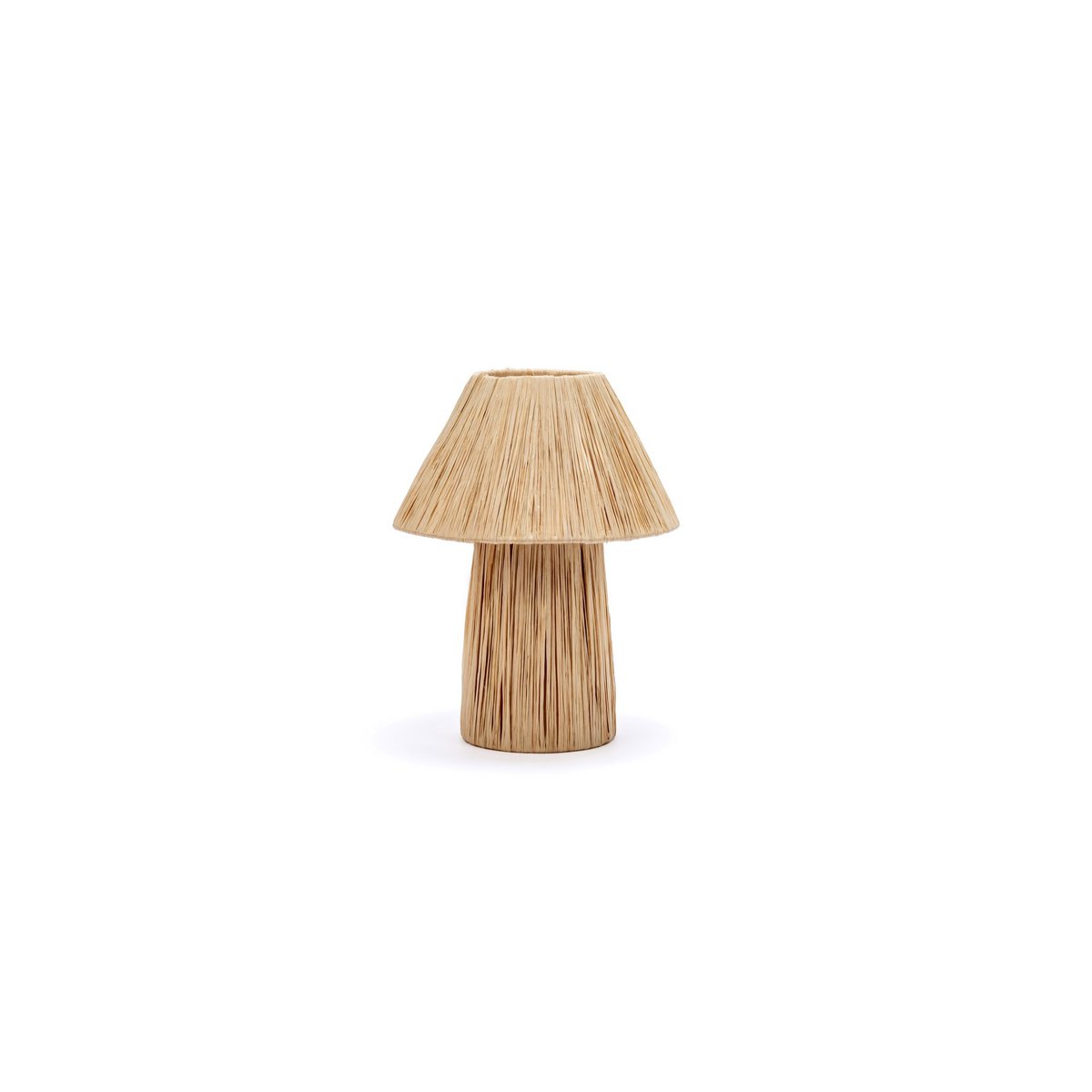 Lámpara de mesa artesanal de rafia, lámpara mesita noche 35 cm