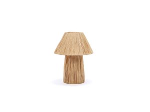 Handmade raffia table lamp, bedside lamp