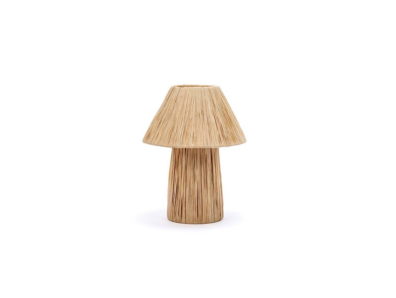 Handmade raffia table lamp, bedside lamp
