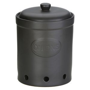 Onion Storage Jar Matte Black