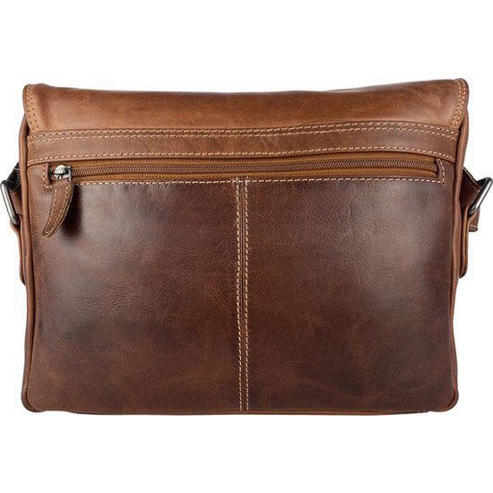 Sac à bandoulière pour femmes - sac de messager en cuir Cognac / sac à bandoulière