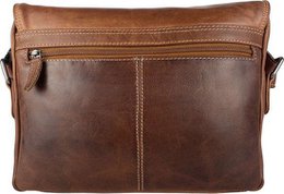 Damer skuldertaske - cognac læder messenger taske / crossbody taske