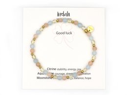 Natuursteen armband good luck, zilver of goud
