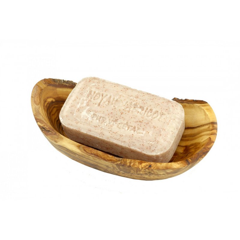 Seifenschale oval rustikal ca. 12 – 14 x 8 x 4 cm aus Olivenholz