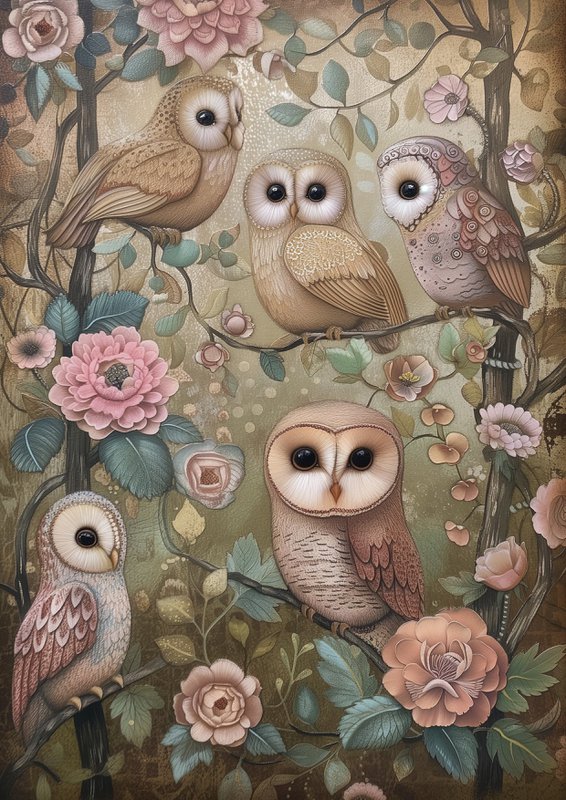 Woodland Spring Animals: Owl | Map fripperies