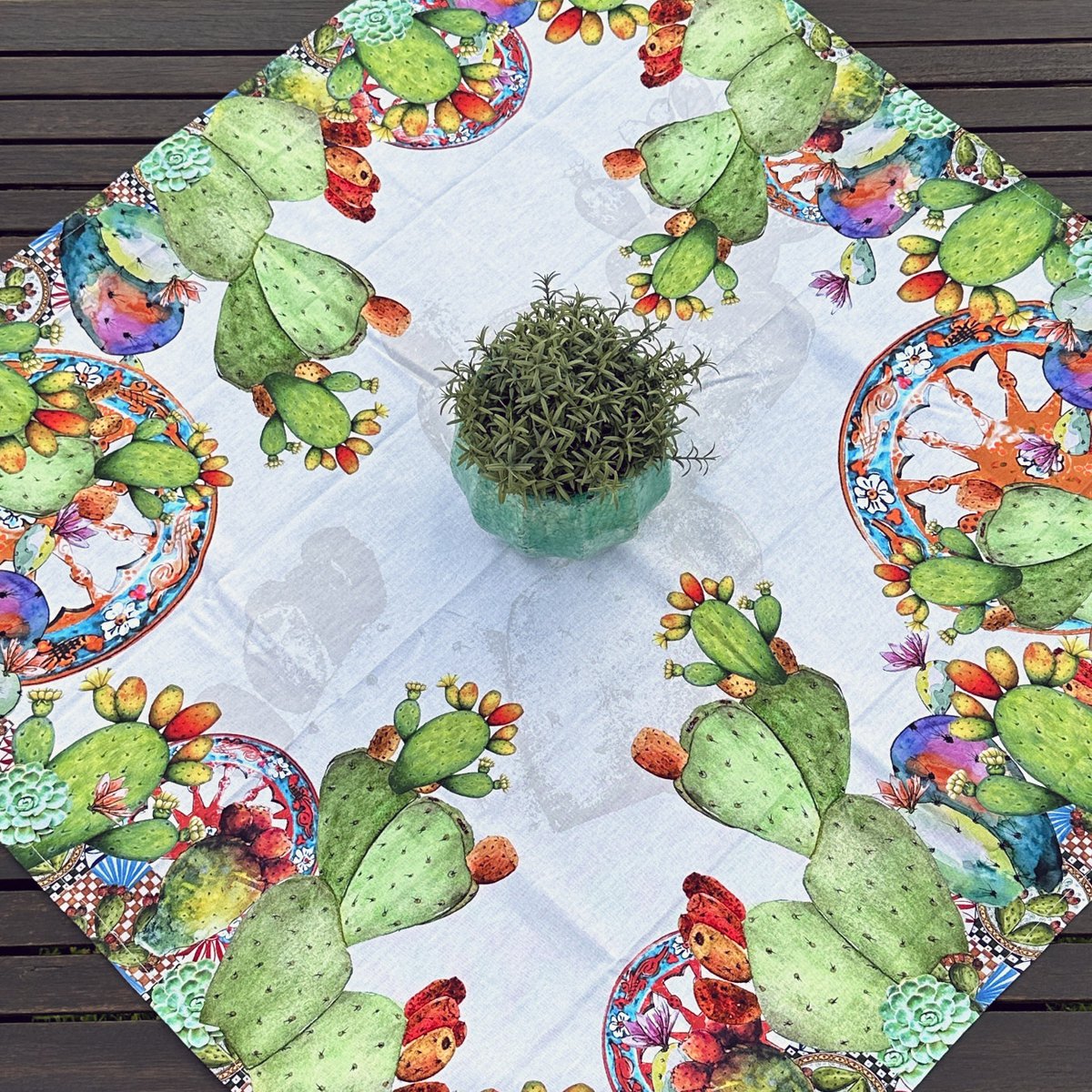 Copritavolo Quadrato 95x95 cm - Cactus