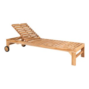 Andorra Sunlounger - Ligstoel in teakhout, natuur