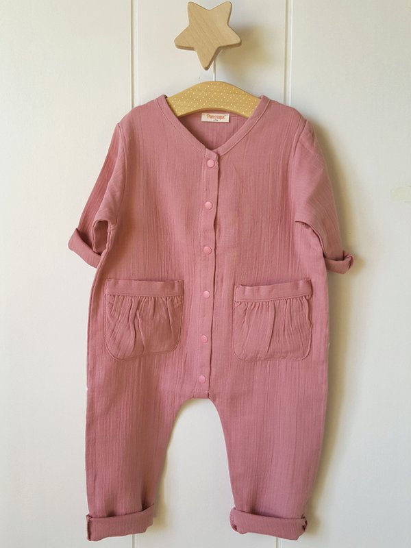 Uniseks mousseline romper / 100% biologisch dubbel gaaskatoen