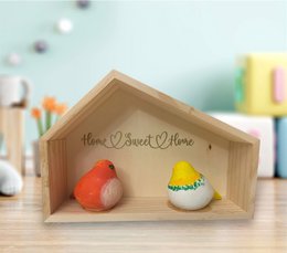 Exclusive ! Home Sweet Home Wooden Decor with Birds