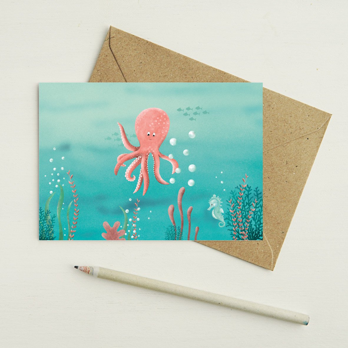 Carte de voeux Poulpe A6