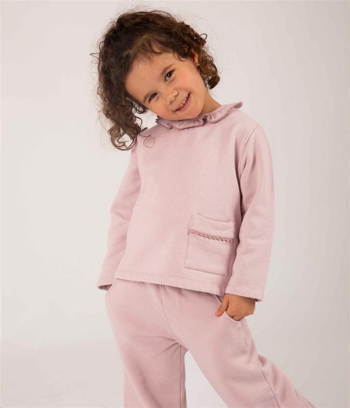 Conjunto de pernera ancha con bordado de corazones Tenderness