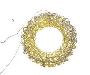 WREATH ALU W/LED 1PC WARM WHITE
