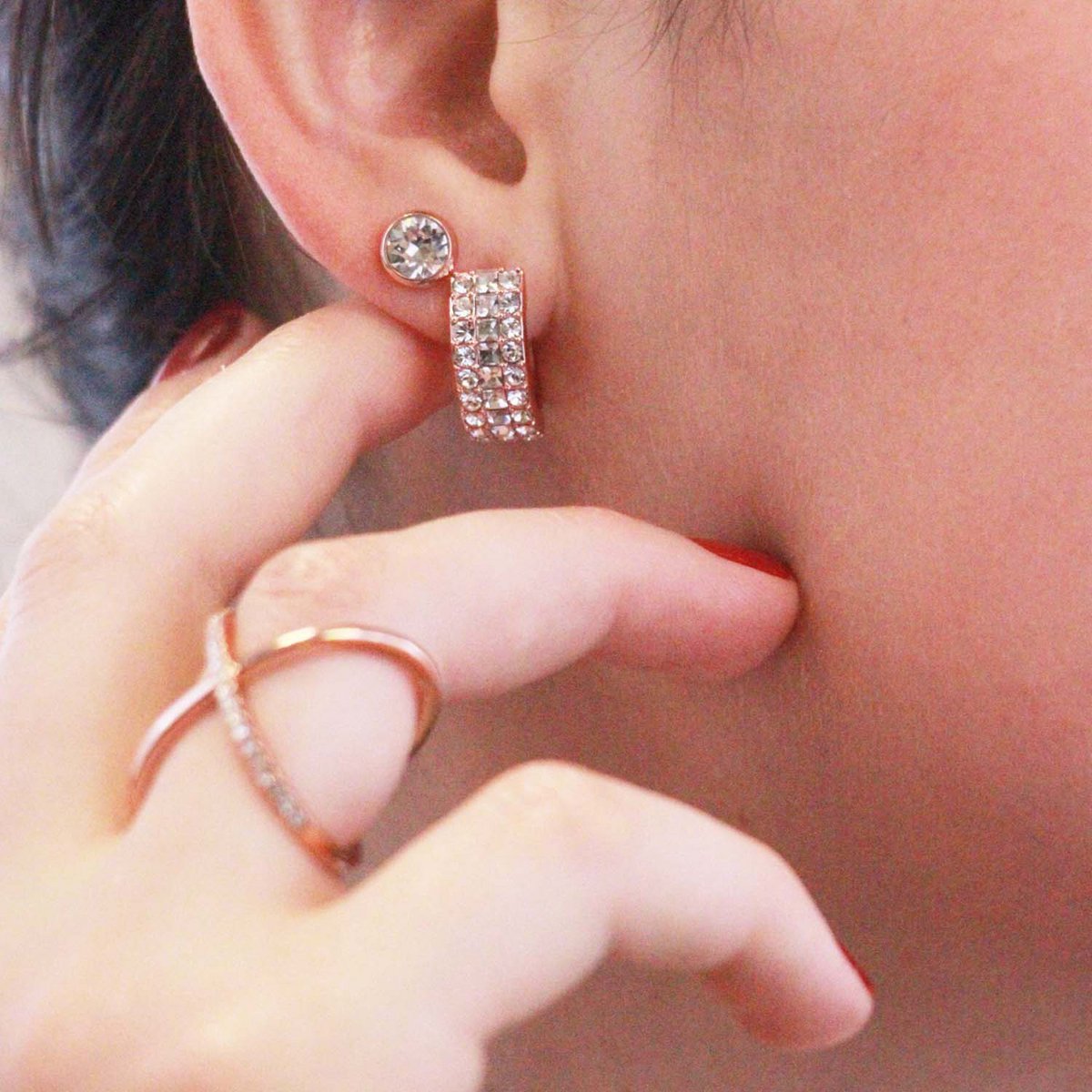 Boucles d'oreilles Olena - Oder Rosé et Cristal