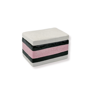 Storage jar - English Liquorice - Pink/White - 9x6x7cm