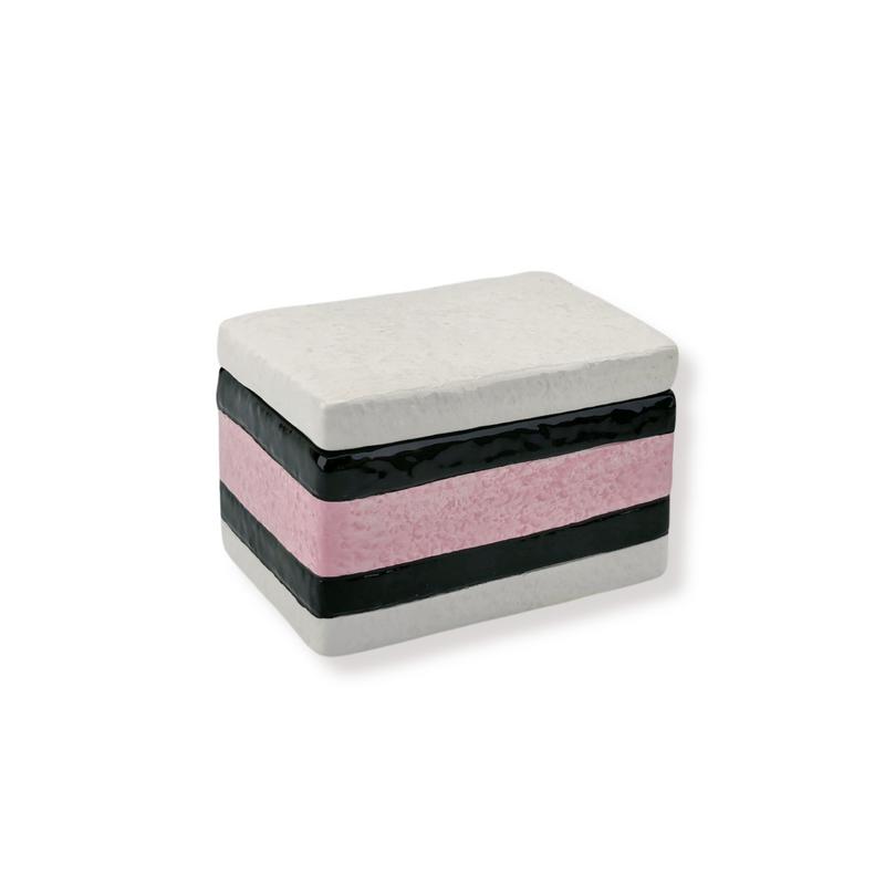 Vorratsglas - Englisches Lakritz - Rosa/Weiß - 9x6x7cm