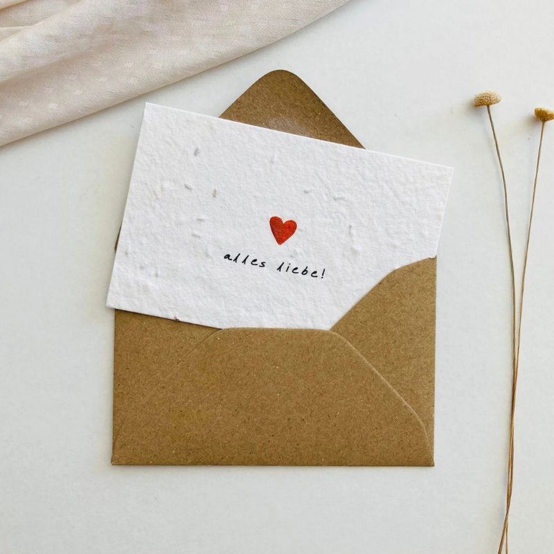 Biglietto d'auguri piantabile "Cuore" in formato A7
