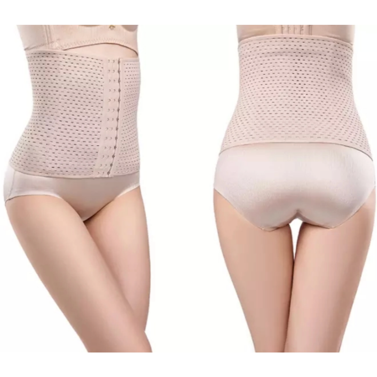 Waist Corset with Breathable Mesh - Nude