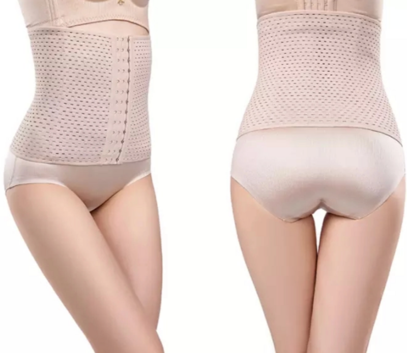 Waist Corset with Breathable Mesh - Nude