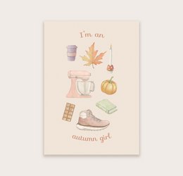 cartolina "ragazza d'autunno"