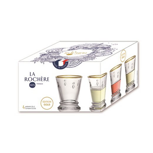 BECHER 26 CL ABEILLE GOLD EDGE – 4er-Set