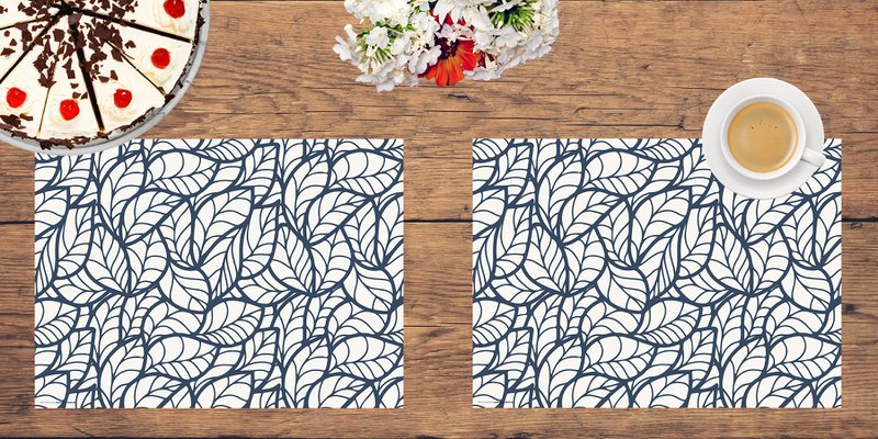 Abstraktes Blättermuster | Platzsets aus Premium-Vinyl 44 x 32 cm - 4 Stück