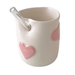 Tasse en céramique coeur Matcha fait à la main et tasse à café glacé