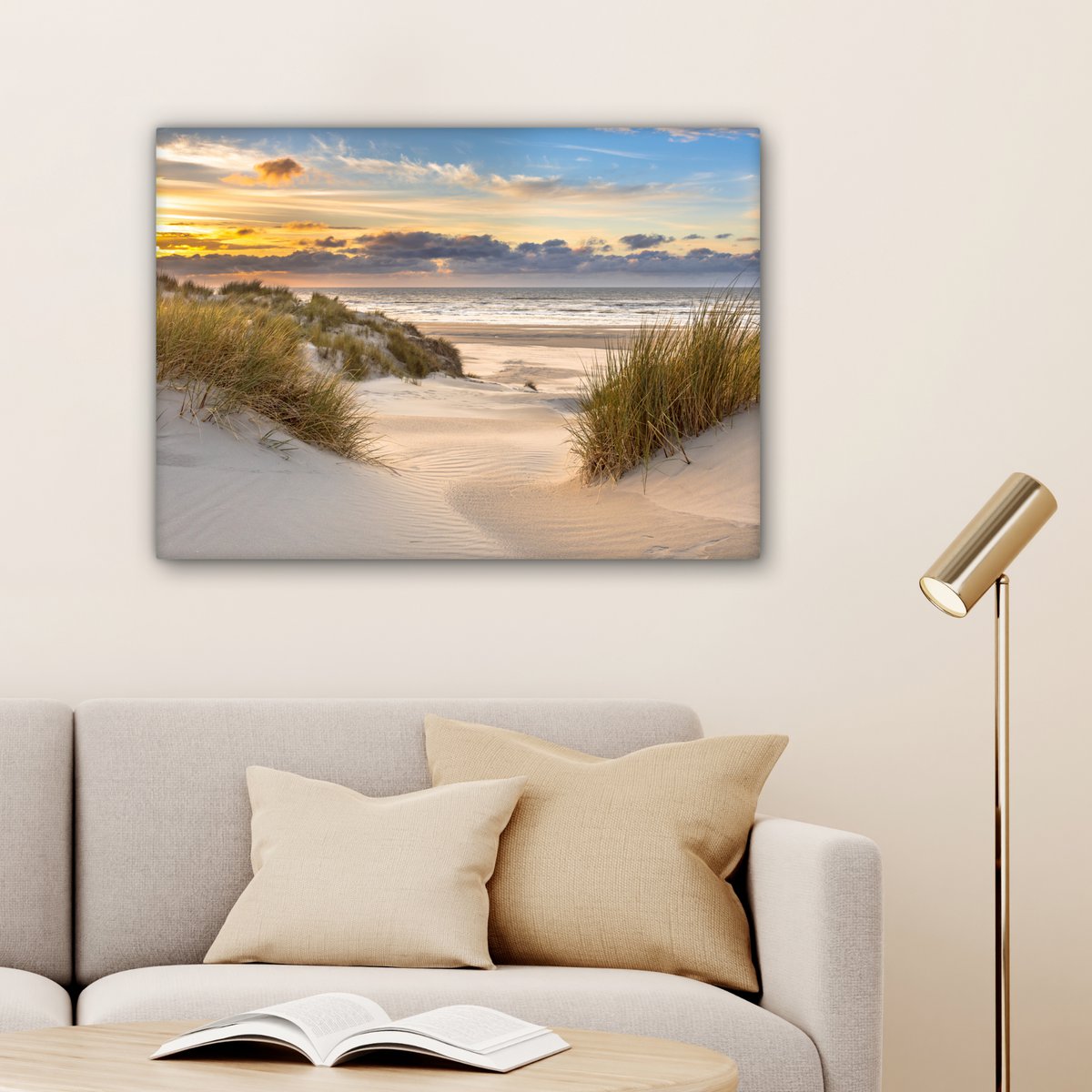 Pintura de lona - Decoración de la pared Beach - Dune - Grass - Sunset - Sala de decoración de la pared - Decoración del dormitorio - Accesorios de habitaciones - Pinturas sobre lienzo
